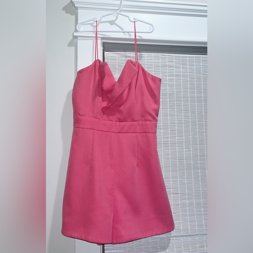 strapless mini pink dress!!